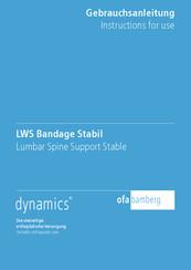 Ofa Bamberg dynamics LWS Bandage Stabil Gebrauchsanleitung