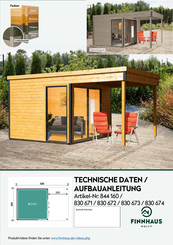 Wolff Finnhaus 830 674 Technisches Daten / Aufbauanleitung