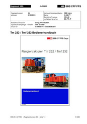SBB Tmf 232 Bedienerhandbuch