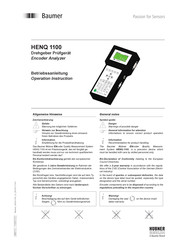 Baumer HENQ 1100 Betriebsanleitung