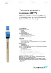 Endress+Hauser CPS97D Technische Information