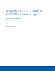 Avigilon NVR5-RAM-16GB-A Installationsanweisungen