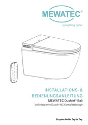 Mewatec Dushlet Bali-Serie Installations- Und Bedienungsanleitung