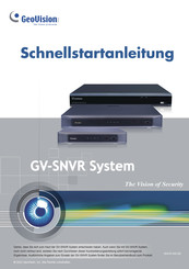 GeoVision GV-SNVR System Schnellstartanleitung