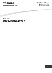 Toshiba BMS-IFBN640TLE Installationshandbuch