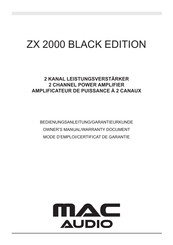 MAC Audio ZX 2000 BLACK EDITION Bedienungsanleitung/Garantiekunde