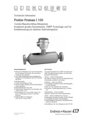 Endress+Hauser Proline Promass I 100 Technische Information