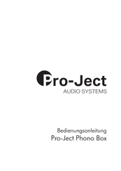 Pro-Ject Audio Systems Phono USB Bedienungsanleitung