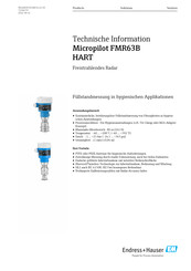 Endress+Hauser Micropilot FMR63B Technische Information