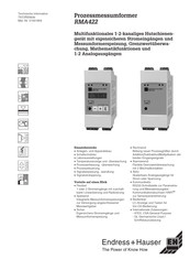 Endress+Hauser RMA422 Technische Information