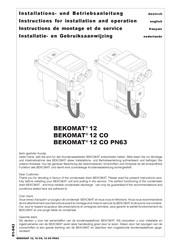 Beko BEKOMAT 12 Installation Und Betriebsanleitung