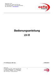 CEFLA UV-R Bedienungsanleitung