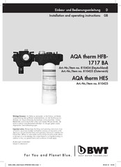 BWT AQA therm HFB1717 BA Einbau- Und Bedienungsanleitung