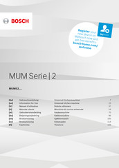 Bosch MUM-Serie 2 Gebrauchsanleitung