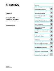 Siemens SIMATIC IPC547J Betriebsanleitung