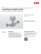 ABB CoriolisMaster FCH100 Inbetriebnahmeanleitung