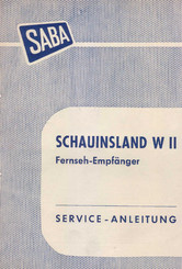 Saba SCHAUINSLAND W II Serviceanleitung