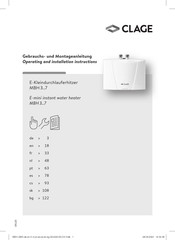 clage MBH7 Gebrauchs- Und Montageanleitung