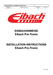 Eibach Pro-Tronic Einbauhinweise
