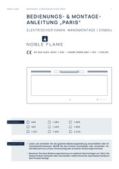Noble Flame PARIS 1280 Bedienungs-/Montageanleitung