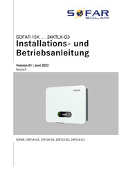 Sofar Solar SOFAR 15KTLX-G3 Installation Und Betriebsanleitung
