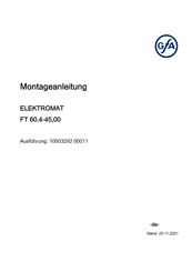 Gfa ELEKTROMAT FT 60.4-45,00 Montageanleitung