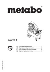 Metabo Mega 700 D Originalbetriebsanleitung