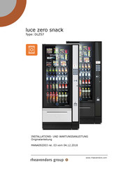 Rheavendors Group luce zero snack Installations- Und Wartungsanleitung