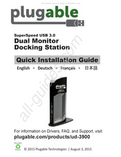 Plugable SuperSpeed USB 3.0 UD-3900 Schnellinstallationsanleitung