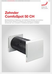 Zehnder ComfoSpot 50 CH Betriebsanleitung