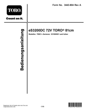 Toro eS3200DC Bedienungsanleitung