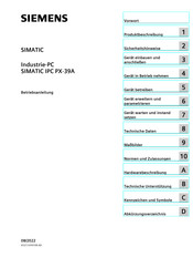 Siemens SIMATIC IPC PX-39A PRO Betriebsanleitung
