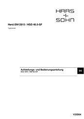 HAAS + SOHN HSD 40.5-SF Aufstellungs- Und Bedienungsanleitung