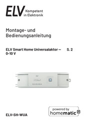 HomeMatic ELV-SH-WUA Montage- Und Bedienungsanleitung