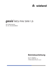 Wieland gesis MCU PAV 3I/W 1,5 Betriebsanleitung