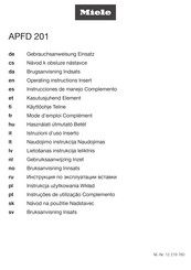 Miele APFD 201 Gebrauchsanweisung