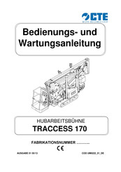 CTE TRACCESS 170 Bedienungs- Und Wartungsanleitung