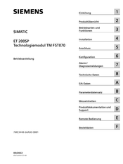 Siemens SIMATIC TM FST070 Betriebsanleitung