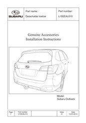 Subaru L105EAL010 Installationsanleitung