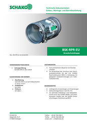 SCHAKO BSK-RPR-EU Technische Dokumentation, Einbau-, Montage- Und Betriebsanleitung