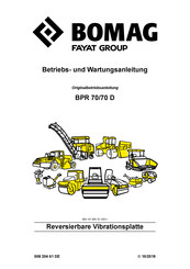 Bomag BPR 70 Betriebs- Und Wartungsanleitung