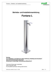 mall Fontana L Betriebs Und Installationsanleitung