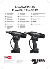 Gesipa PowerBird Pro GE AV Betriebsanleitung