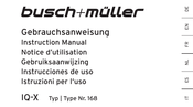 Busch+Müller IQ-X 168 Gebrauchsanweisung