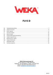 Weka FU15 D Originalbetriebsanleitung