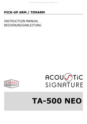 Acoustic Signature TA-500 NEO Bedienungsanleitung