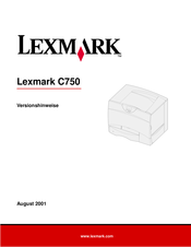 Lexmark C750 Versionshinweise