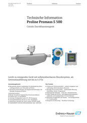 Endress+Hauser Proline Promass S 500 Technische Information