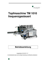 Mayer TM 1010 Betriebsanleitung