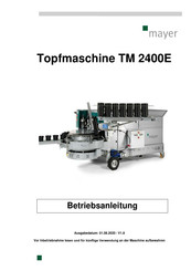 Mayer TM 2400E Betriebsanleitung